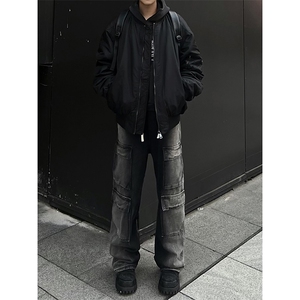 B221 美式ins高街重工艺宽松做旧工装牛仔裤子 LK23143-P80 控108图片