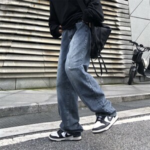 高街帅气牛仔裤男韩版潮流2022秋夏季新款ins宽松休闲裤K2206-P45图片