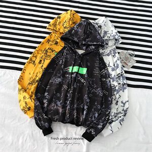 703-W195 秋冬薄绒卫衣 数码迷彩满印花潮流卫衣图片