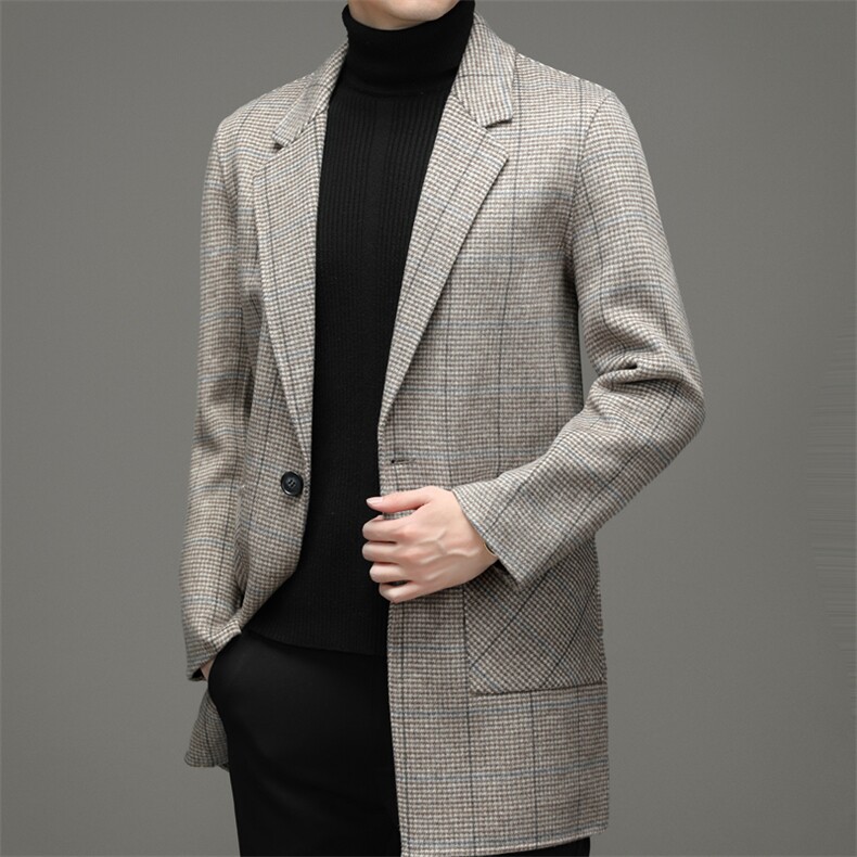 BHL-86103钱塘2020-2秋冬季新款休闲百搭中年男士毛呢外套P275,男装毛呢大衣,钱塘207-2