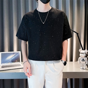 社会小伙夏季纯色男士短袖圆领t恤高克重半袖体恤C208-8004特P28图片