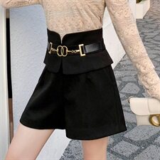 时尚新品优雅宽松显瘦舒适气质短裤2022年冬季，女装短裤/热裤，火爆靓佳人