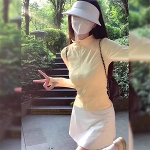 H0845-P35冰丝凉感修身防晒开衫外套薄款运动瑜伽服收腰休闲上衣图片