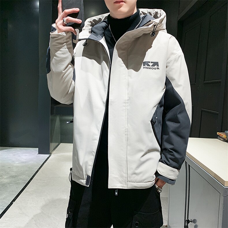 羽绒服男短款宽松工装外套男机能口袋冬季连帽潮 A436-2166图片