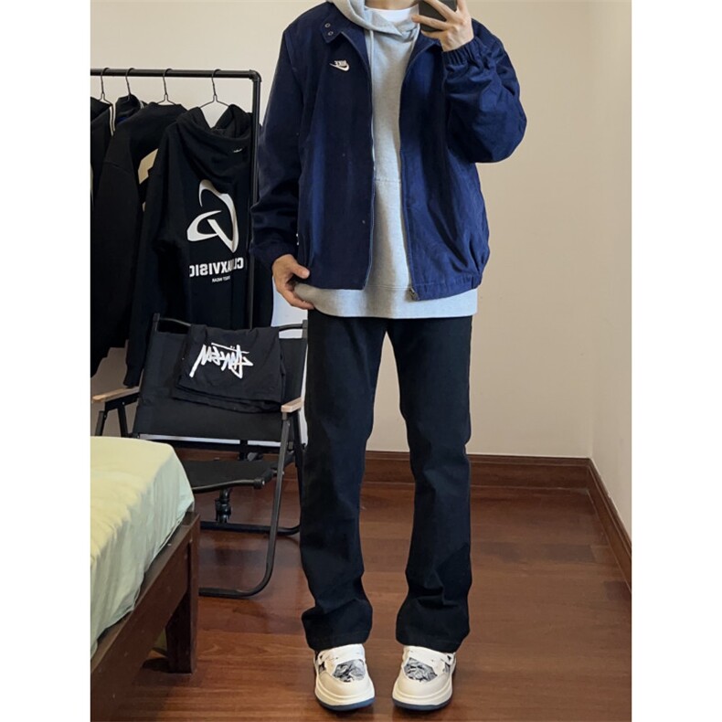 黑色cleanfit微喇牛仔裤男款秋季高街vibe弯刀裤子提档窄版直筒裤,男装牛仔裤,星座1007（原301D）