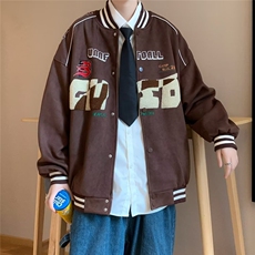 男秋季2023新款长袖夹克外套麂皮绒植绒W1152P75，男装夹克，星座1116-2