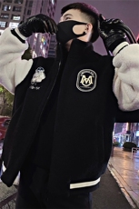 A113/特P138控178冬季棉袄刺绣社会小伙羊羔毛棉衣外套男士黑首1，男装棉衣，星座305B