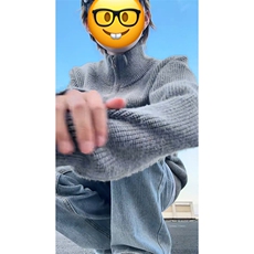 重磅秋冬北极绒双拉链毛衣开衫美式复古休闲慵懒风宽松针织衫外套，男装针织衫/毛衣，电商A486-1