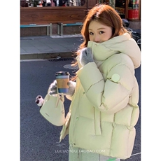 短款泡芙羽绒服女冬季小个子2025年新款超好看加厚保暖棉服连帽，男装羽绒服，星座506A