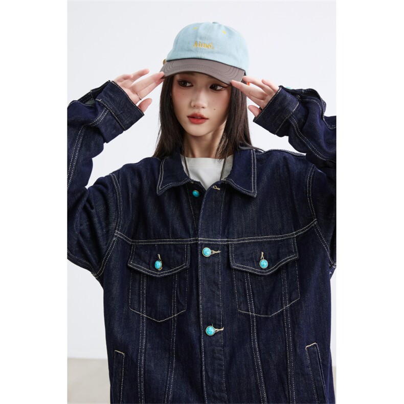 2025新款净版水洗翻领潮流牛仔夹克情侣款外套N2601/P105,男装工装外套,星座202-3