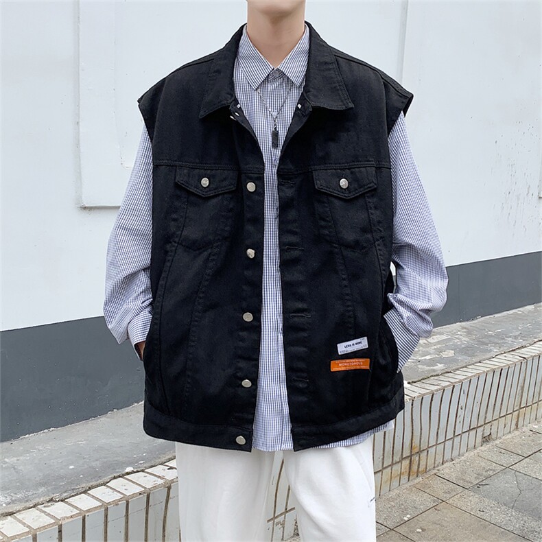 牛仔马甲男潮流时尚秋季外搭叠穿坎肩背心无袖马夹外套MJ112-P55,男装背心/马甲,星座1103-3