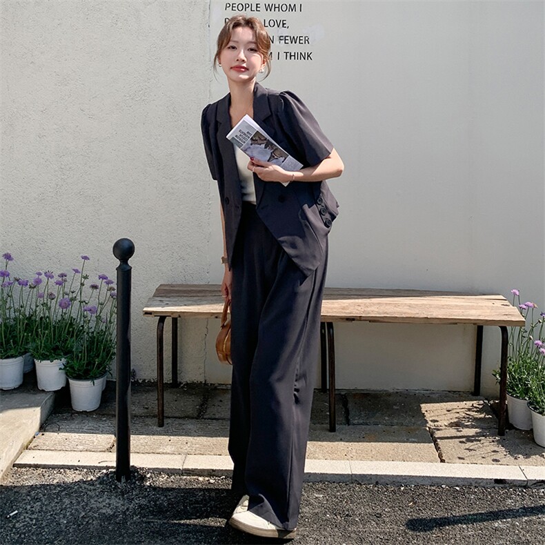 现货薄款短袖西装套装女,女装套装/套裙,2C012
