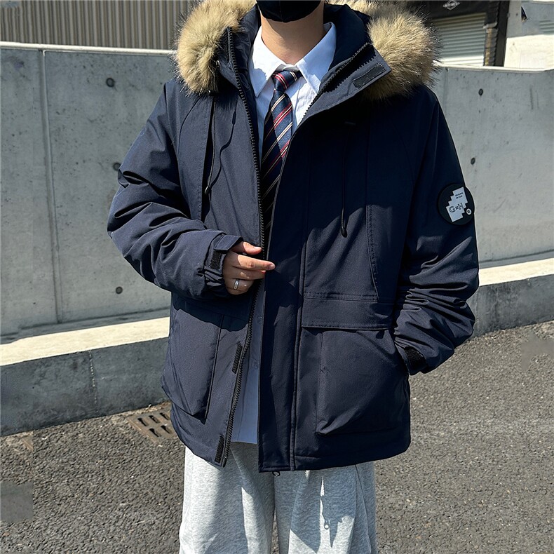 座山雕派克棉服男女同款貉子毛加厚外套GS65003,男装棉衣,星座1206（原A206）