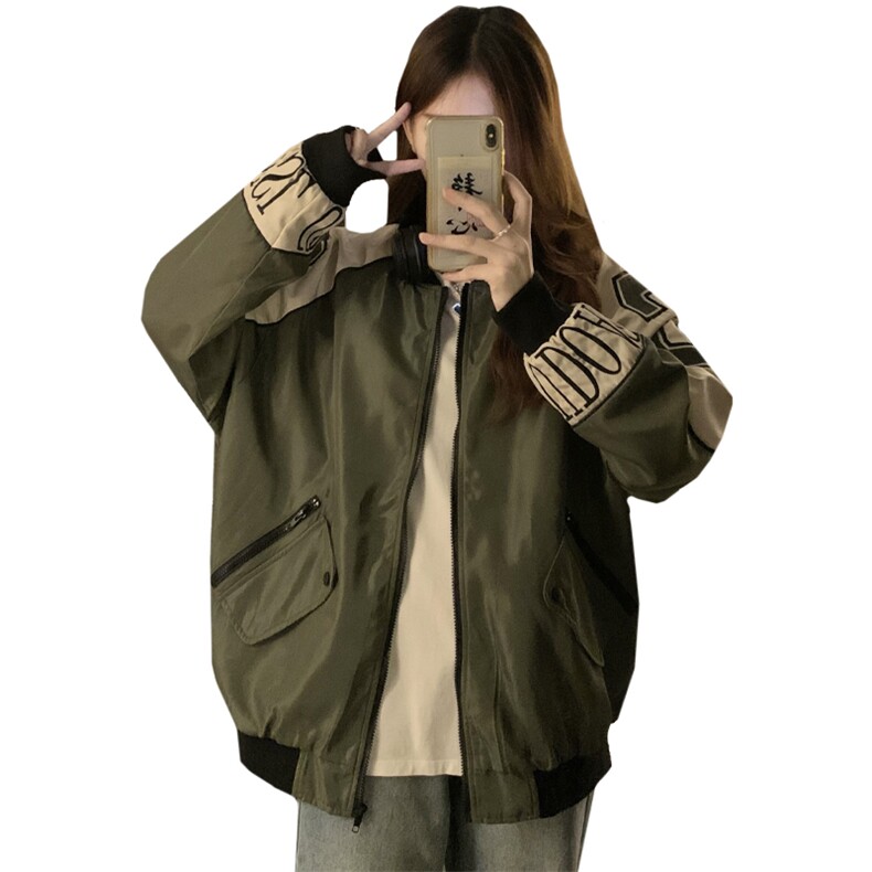 美式冲锋衣外套少女春秋2025新款学生休闲夹克棒球服外套C756-110,男装夹克,星座911-2(原星座613-2）