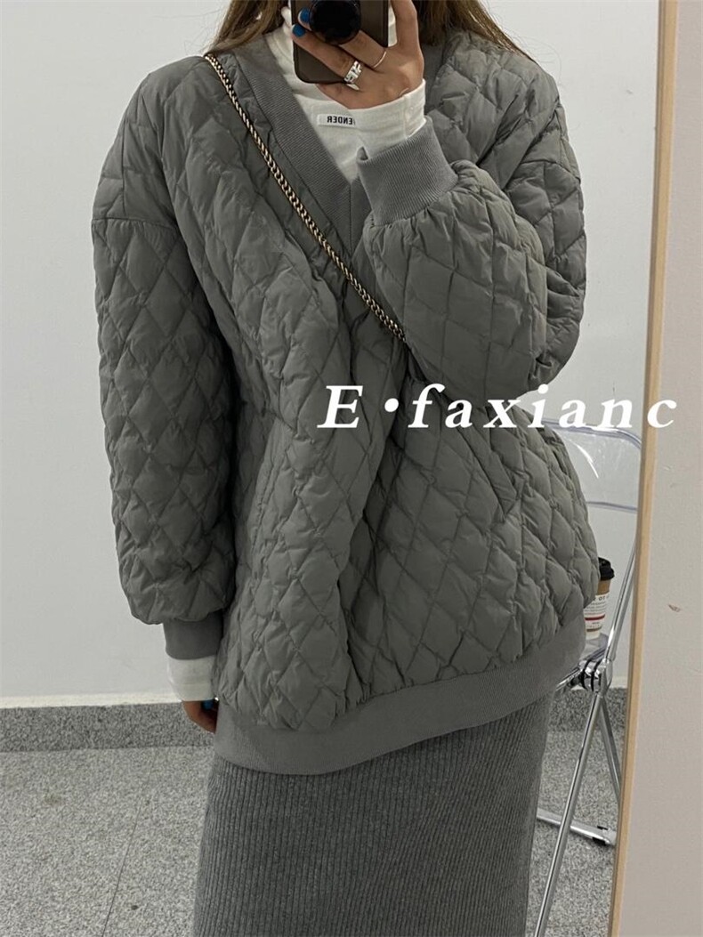 【现货】高级灰羽绒卫衣，均码包容性强，女装卫衣/绒衫，E.FAXIAN伊发现