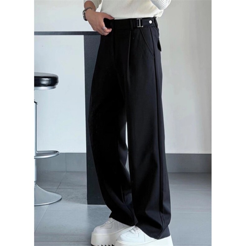 美式复古垂感直筒休闲裤男街头宽松百搭阔腿西装长裤XK6019，男装西服套装，星座1116A（原606A-3）