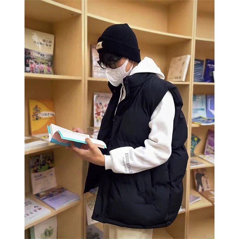 现货5W件冬季三防硬挺boxy短款立领棉衣马夹外套加厚马甲保暖棉服图片