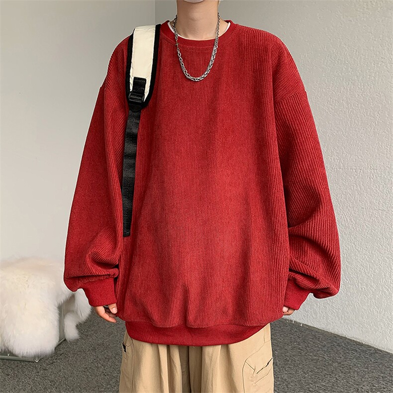 秋款男圆领套头卫衣灯芯绒弹力T恤外套加大码M-5XLWY8513P38,男装T恤,星座1013-1
