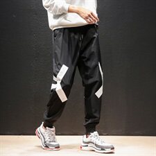 2021春季新日系松紧抽绳个性男大码贴布工艺休闲长裤K8110-P55，男装休闲裤，电商A001