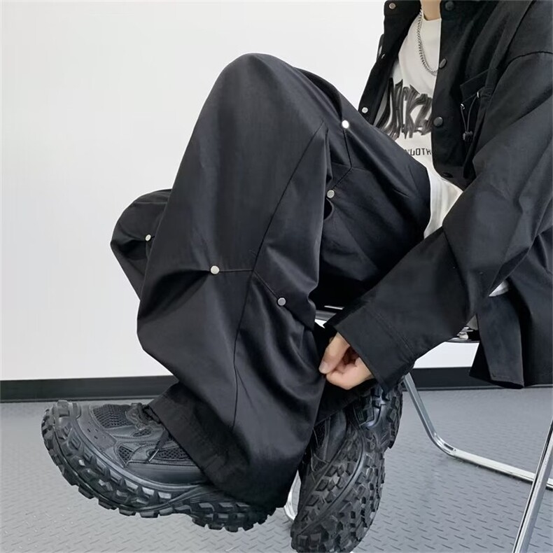 工装裤男款夏季美式潮牌设计感痞帅伞兵冲锋裤直筒运动休闲长裤子，男装休闲裤，星座716-3