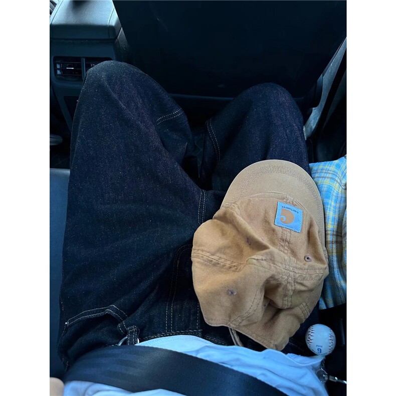 新款美式复古阔腿长裤慵懒直筒休闲宽松显瘦牛仔裤男女L70822-P45,男装牛仔裤,星座1008