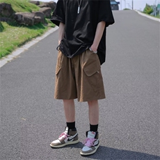 日系复古短裤男夏季美式休闲工装裤子高街ins潮牌五分裤DM10-P33，男装牛仔裤，星座1008-1