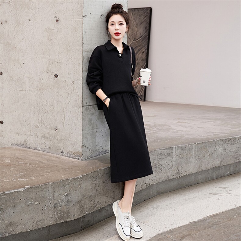 运动休闲卫衣套装裙女春装2025年新款时尚高级感气质两件套连衣裙,女装套装/套裙,采品优优