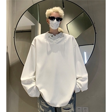 初秋新款抗皱不起球小V领T恤男长袖纯色套头上衣打底衫D362特P38，男装T恤，电商A335-1（原A458）