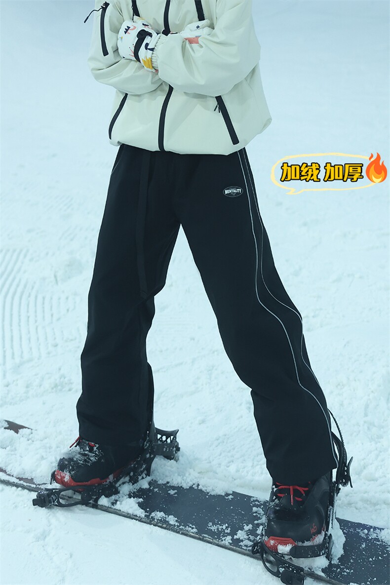 冬季防风防水防寒单板双板男女加厚滑雪裤HK1164J加绒-P75控128,男装卫衣,电商A001