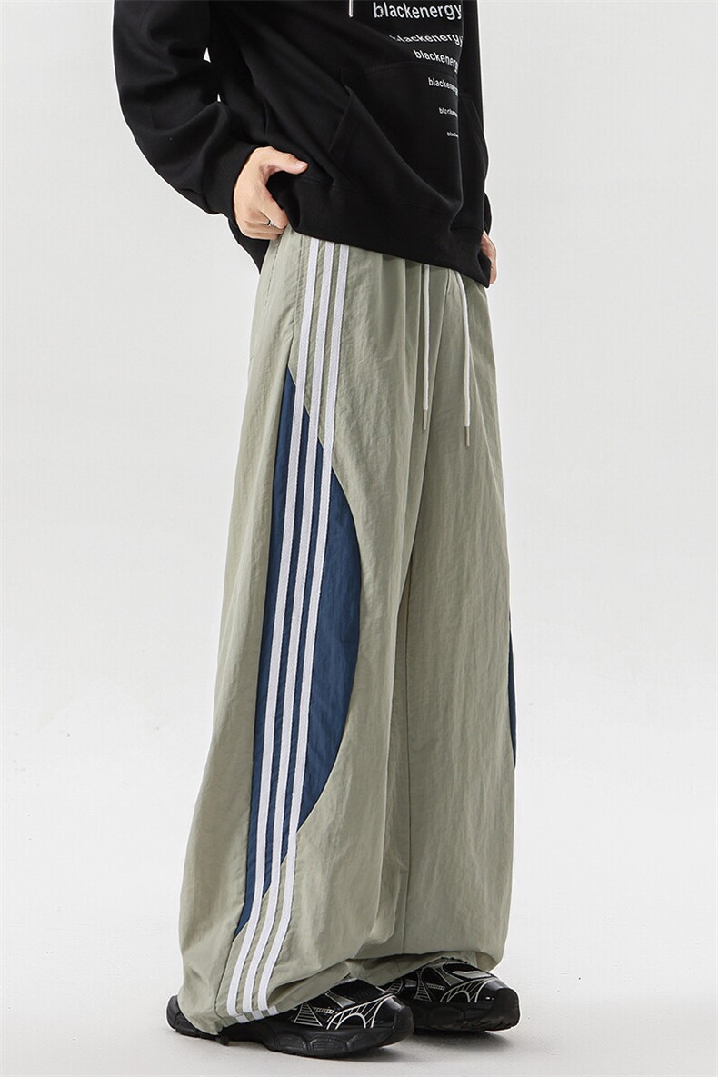 8XL-M加绒加厚条纹工装裤束脚休闲阔腿美式运动裤男K9116P58控78,男装休闲裤,电商D206-1