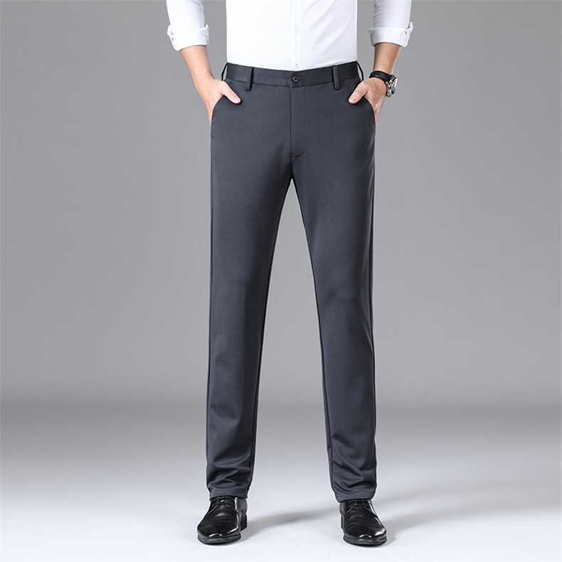 春夏新款2023年男士宽松直筒大板中老年爸爸弹力长裤商务休闲裤子，男装西裤，电商B360