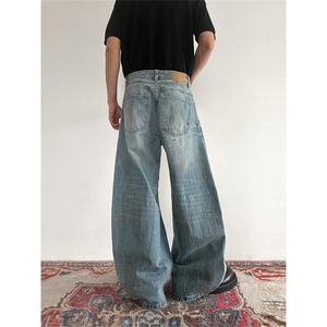 903-AK035 -特P58 【S-3XL】做旧闪电弯刀牛仔裤图片