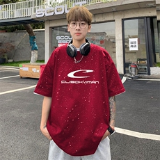 量大优供抖音视频支持得物配合二开美式满天星亮片短袖T恤MTX305，男装T恤，电商A486