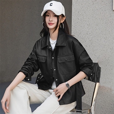 宋佳同款皮衣外套女春秋2025新款小个子短款收腰高端PU皮夹克，女装皮衣，潮流依族