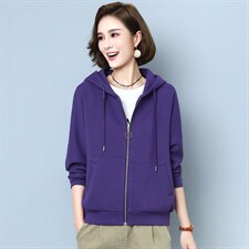 2021年春季新款潮韩版宽松百搭卫衣女连帽衫洋气减龄短外套女短款，女装卫衣/绒衫，简韵佳