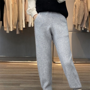 新款铅笔裤纯色扭花百搭版型女士休闲裤图片