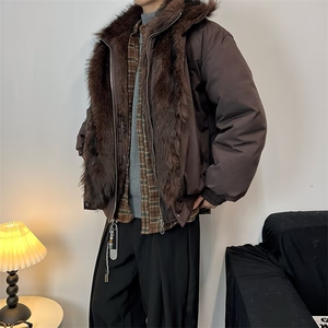 JY635-P100 羊羔绒毛棉袄男士加绒连帽棉衣冬装情侣棉服外套 网图图片