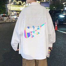 春季长袖衬衫男宽松港风衬衣男外套男CSCS270-P40，男装衬衫，电商B371