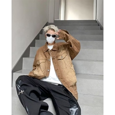 春秋季新款美式复古工装夹克高街潮牌宽松牛仔外套男士W7873-P59，男装夹克，星座512-4