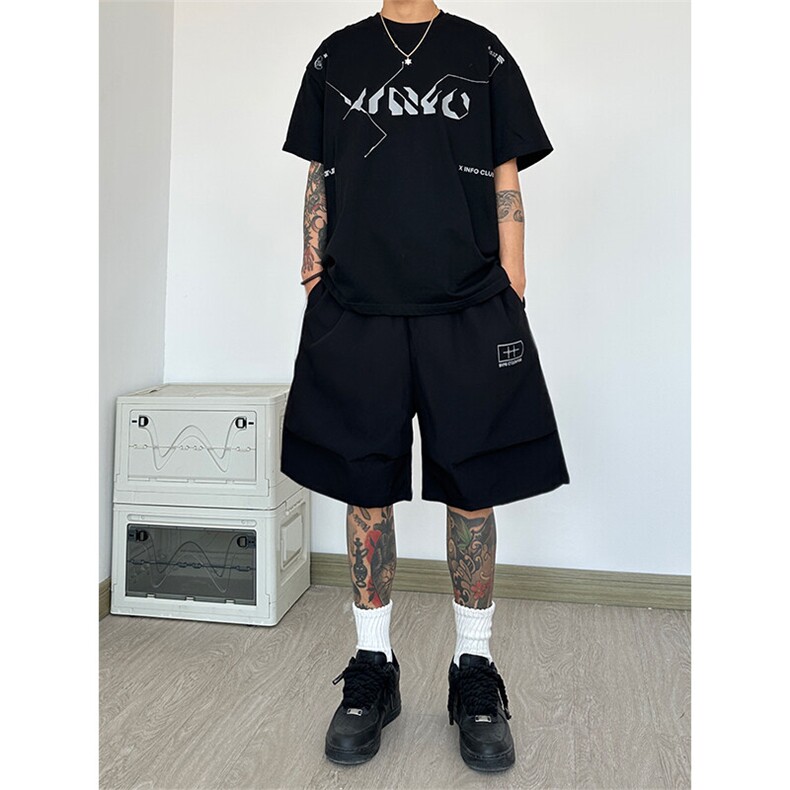 港风六分裤七分裤印花薄款休闲裤A014-DY25263-P40控58,男装休闲裤,电商A014