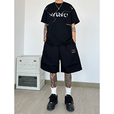 港风六分裤七分裤印花薄款休闲裤A014-DY25263-P40控58，男装休闲裤，电商A014