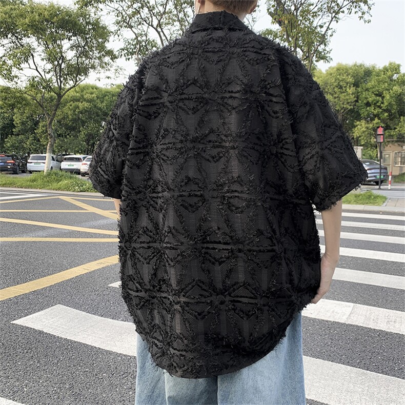 S1277-P52日系复古设计感短袖衬衫,男装衬衫,星座1501-1