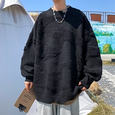 秋冬季情侣潮牌高级感针织衫外套提花假两件圆领毛衣男M1031-P48，男装针织衫/毛衣，星座512-2
