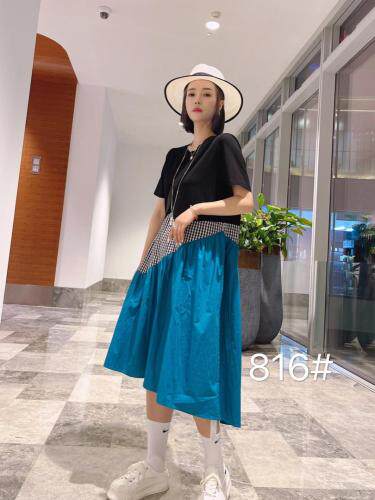 【现货】欧版不规则撞色连衣裙，女装连衣裙，柏旺阁