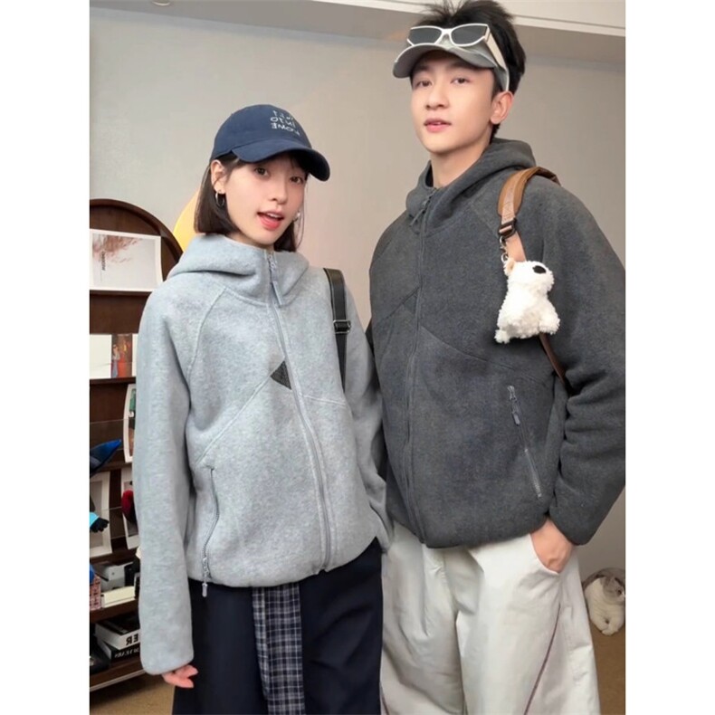 美式复古cleanfit针织毛衣男女宽松休闲拉链开衫连帽外套,男装针织衫/毛衣,四季星座505