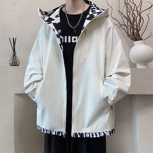JK177/P70秋装个性印花两面服夹克男学生休闲潮外套上衣两面穿图片