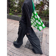 抽绳波点牛仔裤女宽松直筒裤子美式阔腿裤休闲拖地裤LNK0077-P50，男装牛仔裤，星座1008