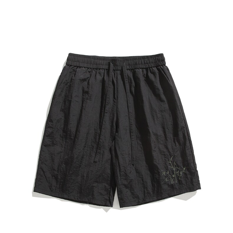 夏季新款风新中式竹子刺绣薄款宽松短裤B315-K24123-特p20控38,男装牛仔裤,电商B315