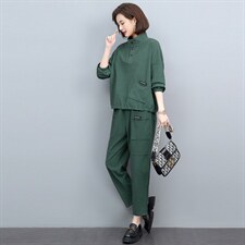2022春季时尚简约大方气质优雅百搭潮流灯芯绒两件套，女装套装/套裙，悦见她
