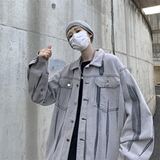 W2967-P63春秋季薄款ins潮流扎染牛仔衣美式hiphop外套夹克男，男装夹克，星座512-6